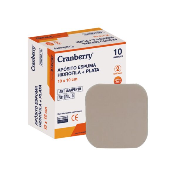 Apósito de Espuma Hidrófila con Plata 10X10 CJ X 10